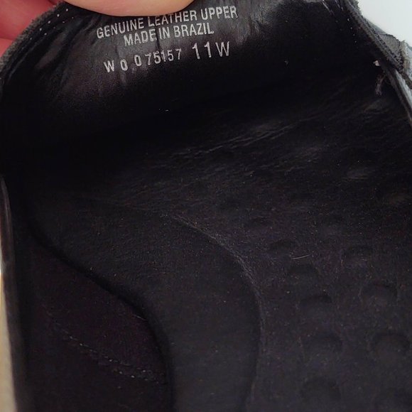 Black loafers with white contrast stitching 11 W - Picture 8 of 10